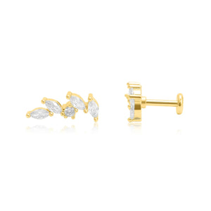 פירסינג כסף – עיצוב עדין ונשי - | Kalimira Jewelry | תכשיטי כסף Kalimira | إكسسوارات فضة Kalimira