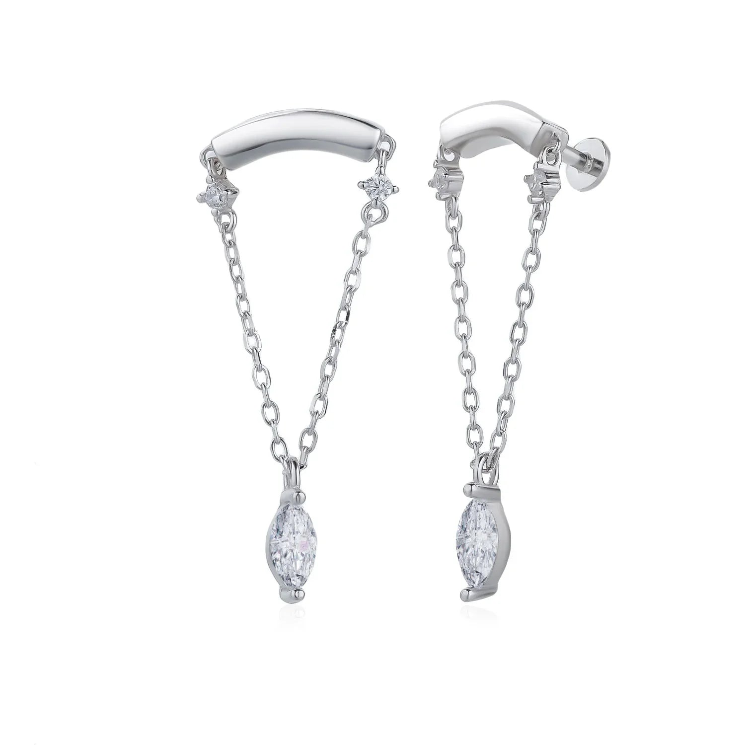 פירסינג כסף – עיצוב עדין ונשי - | Kalimira Jewelry | תכשיטי כסף Kalimira | إكسسوارات فضة Kalimira