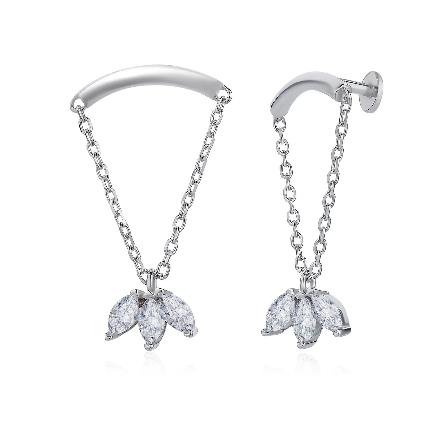 פירסינג כסף – עיצוב עדין ונשי - | Kalimira Jewelry | תכשיטי כסף Kalimira | إكسسوارات فضة Kalimira