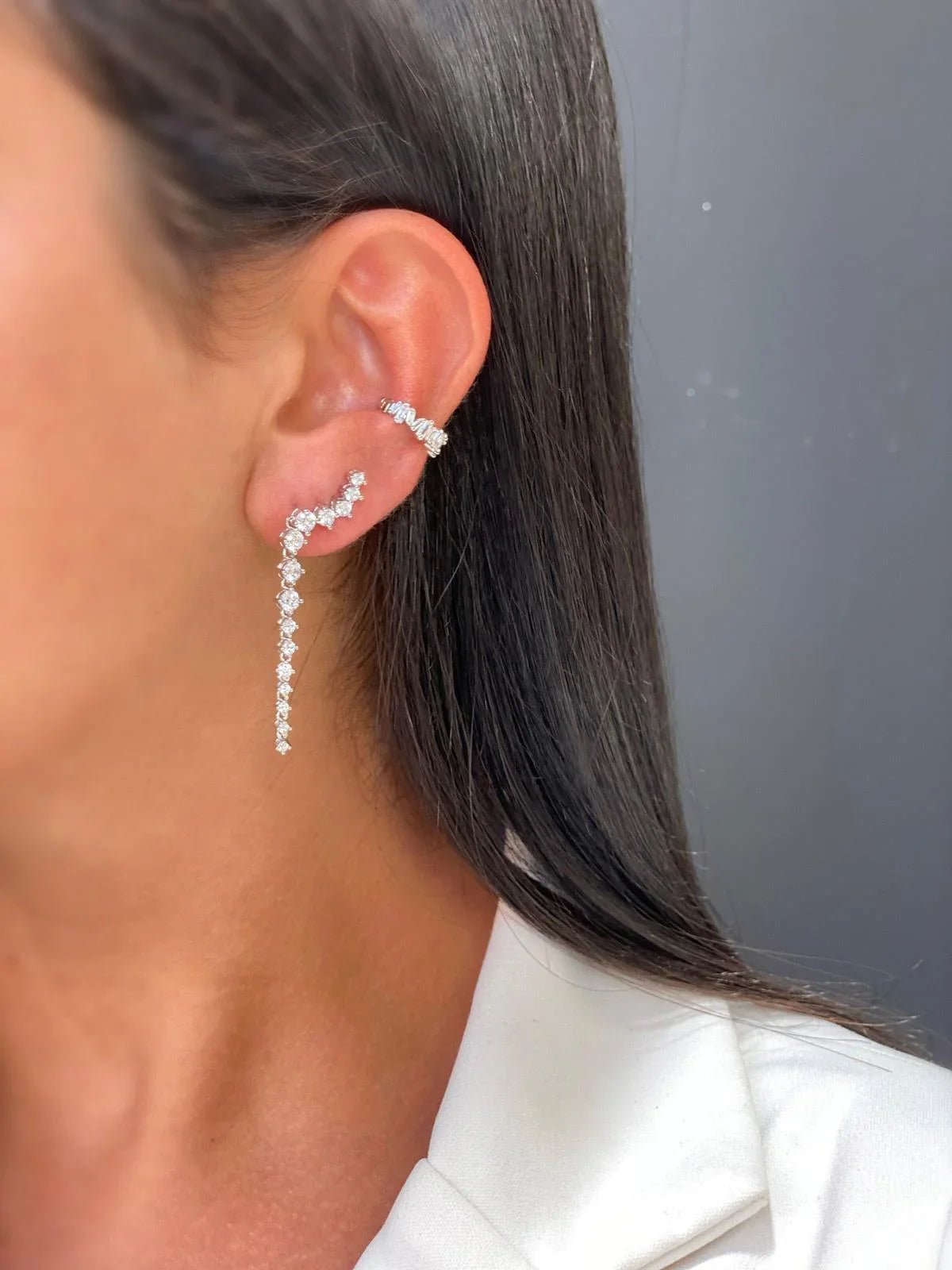 עגילי ערב כסף 925 משובצים – יוקרה לאירועים - | Kalimira Jewelry | תכשיטי כסף Kalimira | إكسسوارات فضة Kalimira