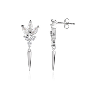 עגילי ערב כסף 925 משובצים – יוקרה לאירועים - | Kalimira Jewelry | תכשיטי כסף Kalimira | إكسسوارات فضة Kalimira