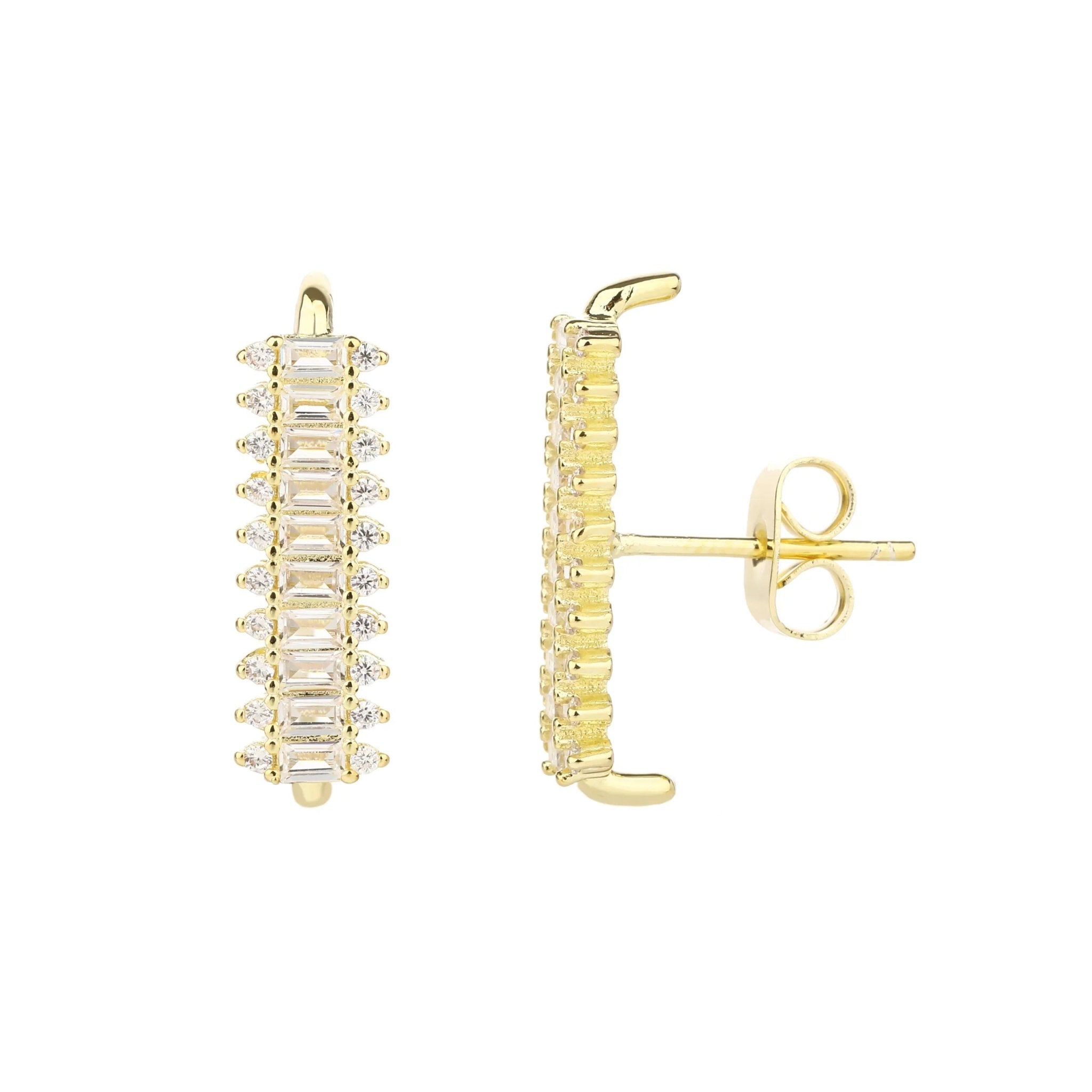 עגילי כסף 925 צמודים – מראה קלאסי ועדין - | Kalimira Jewelry | תכשיטי כסף Kalimira | إكسسوارات فضة Kalimira