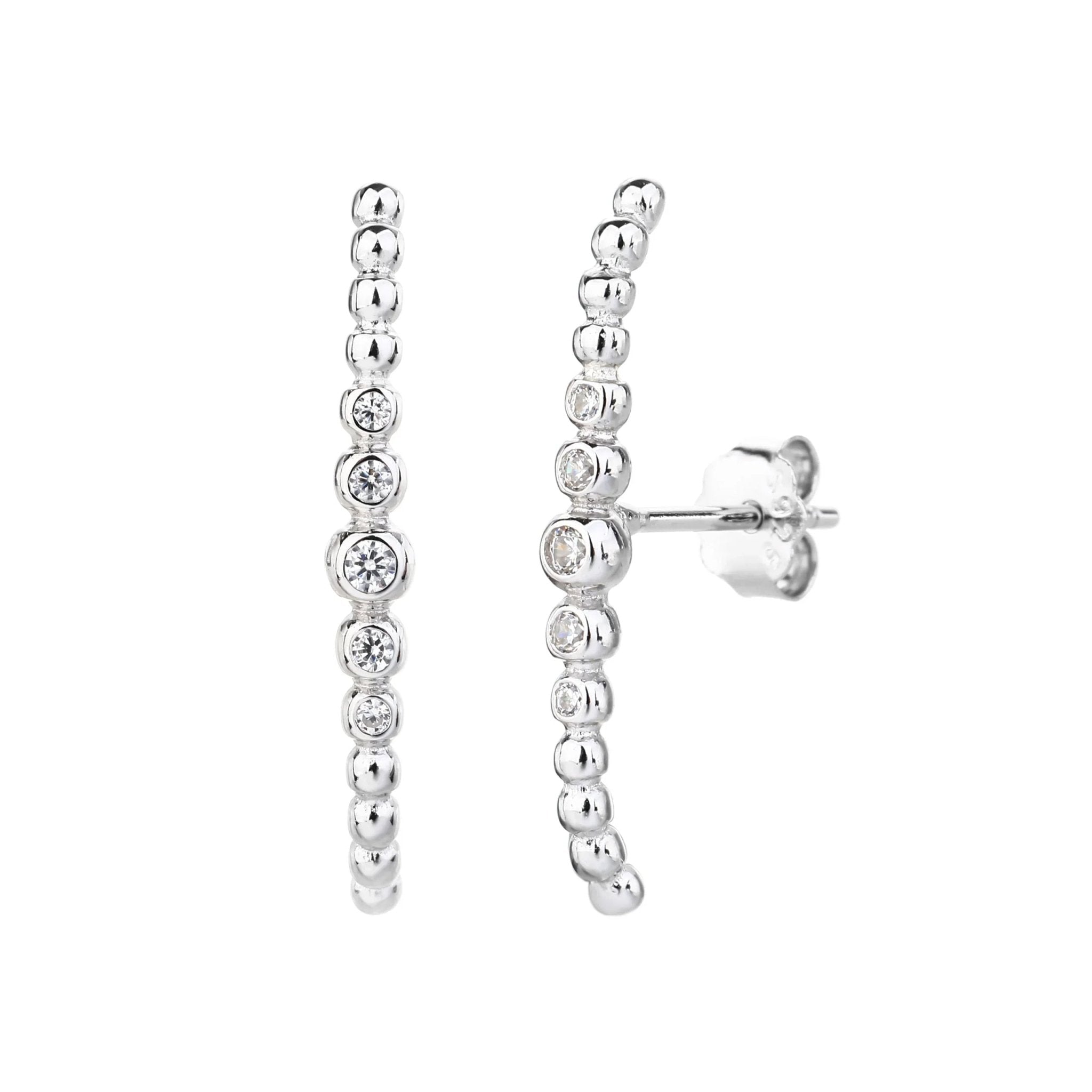 עגילי כסף 925 צמודים – מראה קלאסי ועדין - | Kalimira Jewelry | תכשיטי כסף Kalimira | إكسسوارات فضة Kalimira