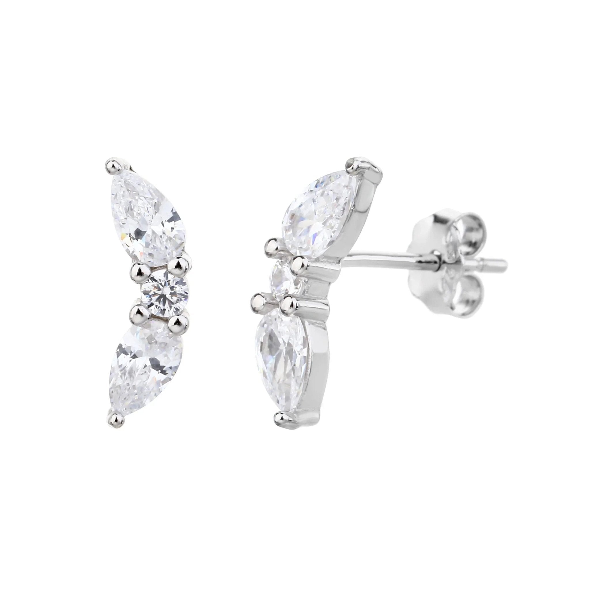 עגילי כסף 925 צמודים – מראה קלאסי ועדין - | Kalimira Jewelry | תכשיטי כסף Kalimira | إكسسوارات فضة Kalimira