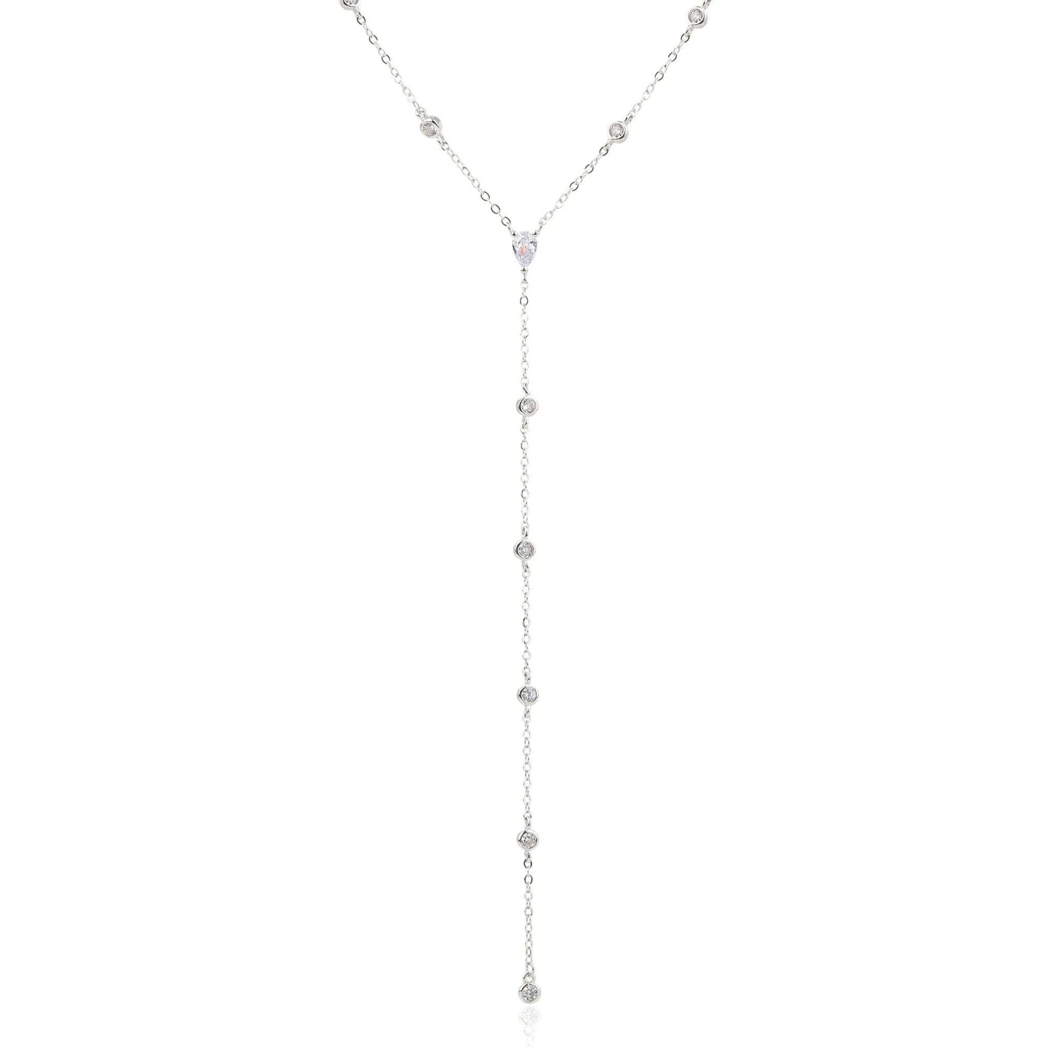 שרשרת עניבה נופלת כסף 925 – אלגנטיות מודרנית - | Kalimira Jewelry | תכשיטי כסף Kalimira | إكسسوارات فضة Kalimira