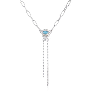 שרשרת עניבה נופלת כסף 925 – אלגנטיות מודרנית - | Kalimira Jewelry | תכשיטי כסף Kalimira | إكسسوارات فضة Kalimira