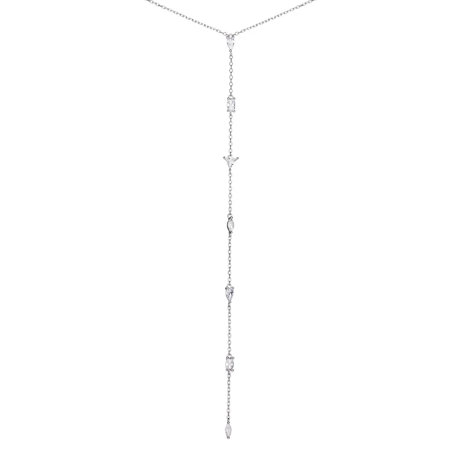 שרשרת עניבה נופלת כסף 925 – אלגנטיות מודרנית - | Kalimira Jewelry | תכשיטי כסף Kalimira | إكسسوارات فضة Kalimira