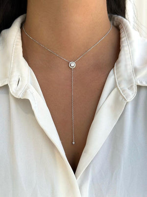 שרשרת עניבה נופלת כסף 925 – אלגנטיות מודרנית - | Kalimira Jewelry | תכשיטי כסף Kalimira | إكسسوارات فضة Kalimira