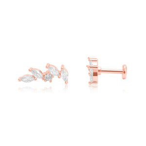 פירסינג כסף – עיצוב עדין ונשי - | Kalimira Jewelry | תכשיטי כסף Kalimira | إكسسوارات فضة Kalimira