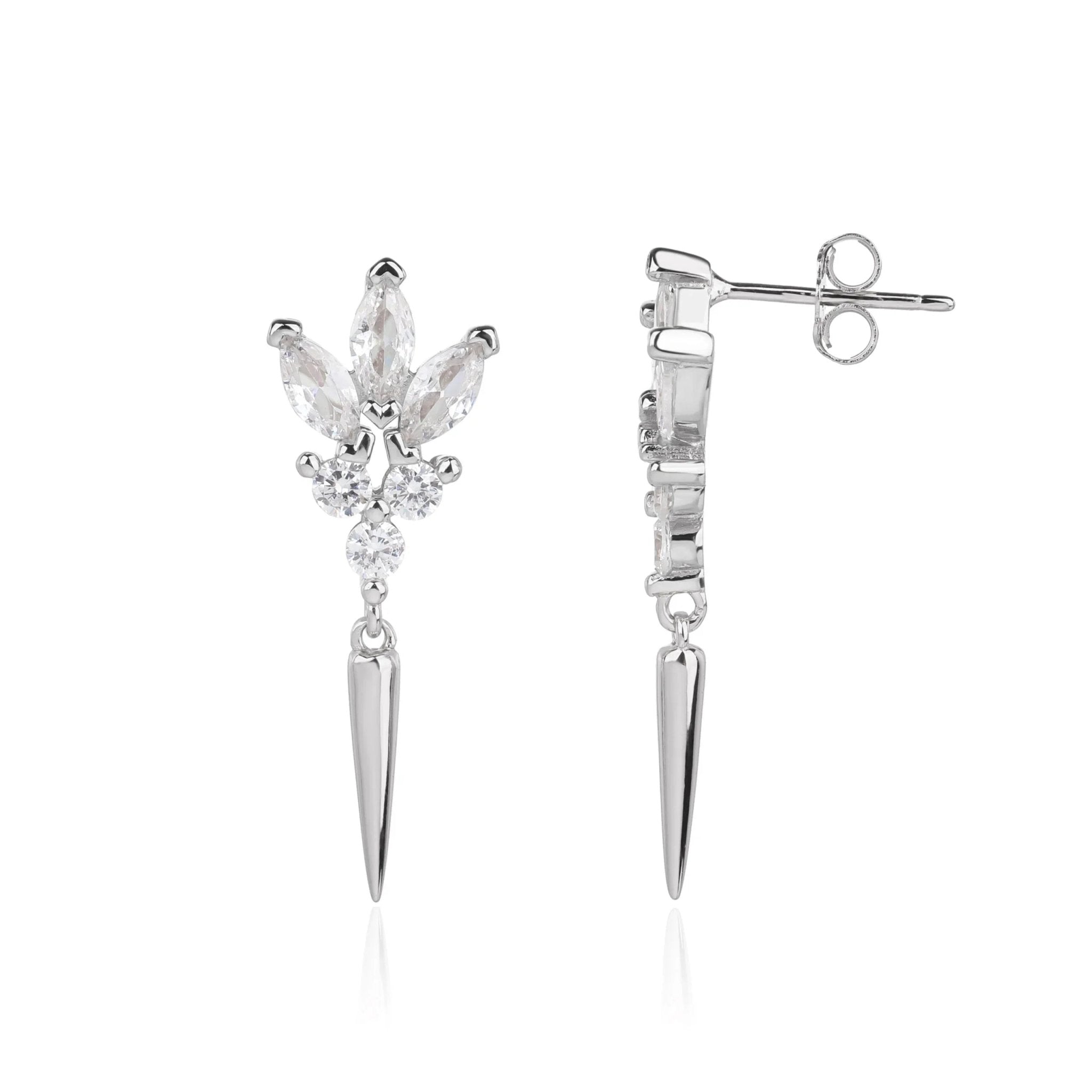 עגילי ערב כסף 925 משובצים – יוקרה לאירועים - | Kalimira Jewelry | תכשיטי כסף Kalimira | إكسسوارات فضة Kalimira