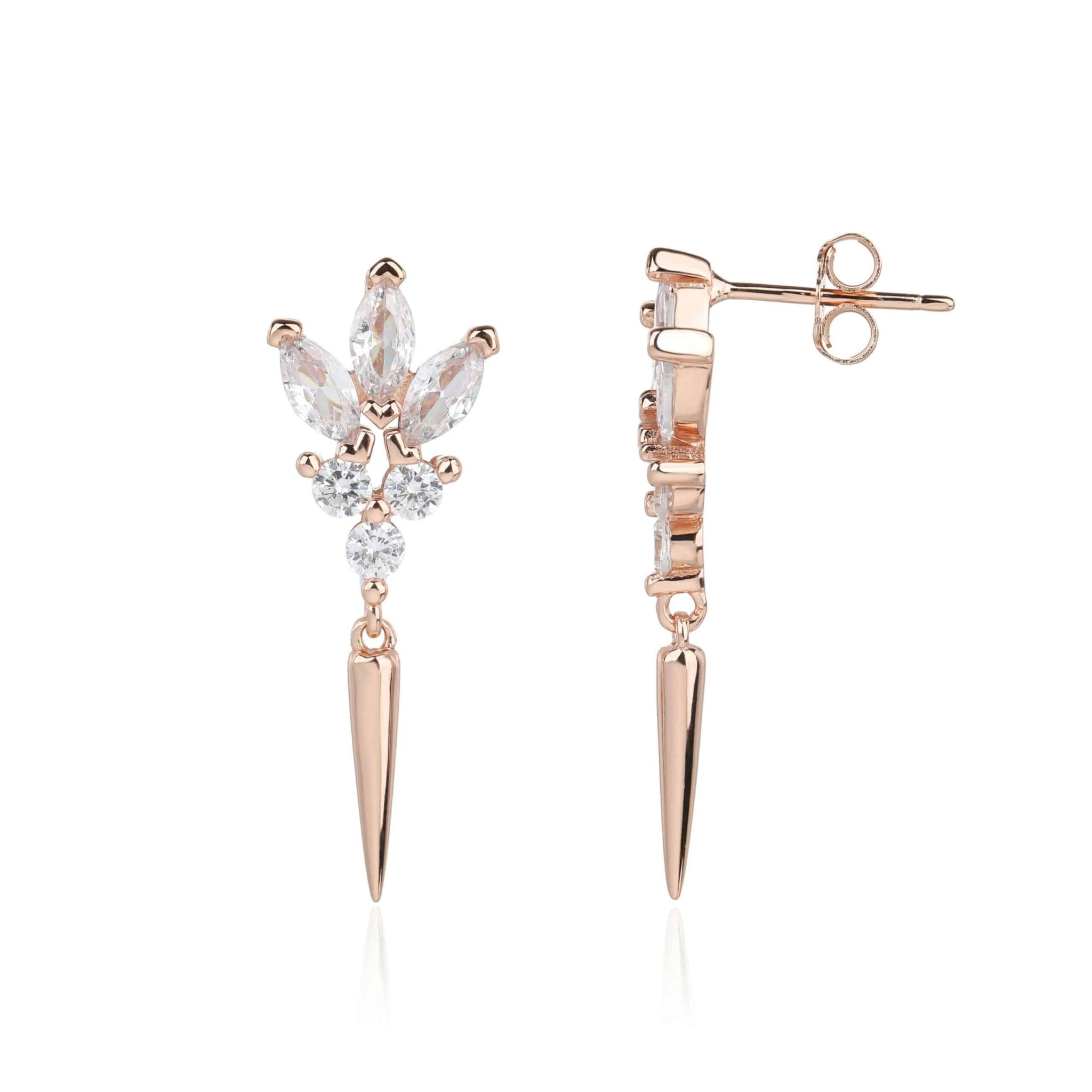 עגילי ערב כסף 925 משובצים – יוקרה לאירועים - | Kalimira Jewelry | תכשיטי כסף Kalimira | إكسسوارات فضة Kalimira