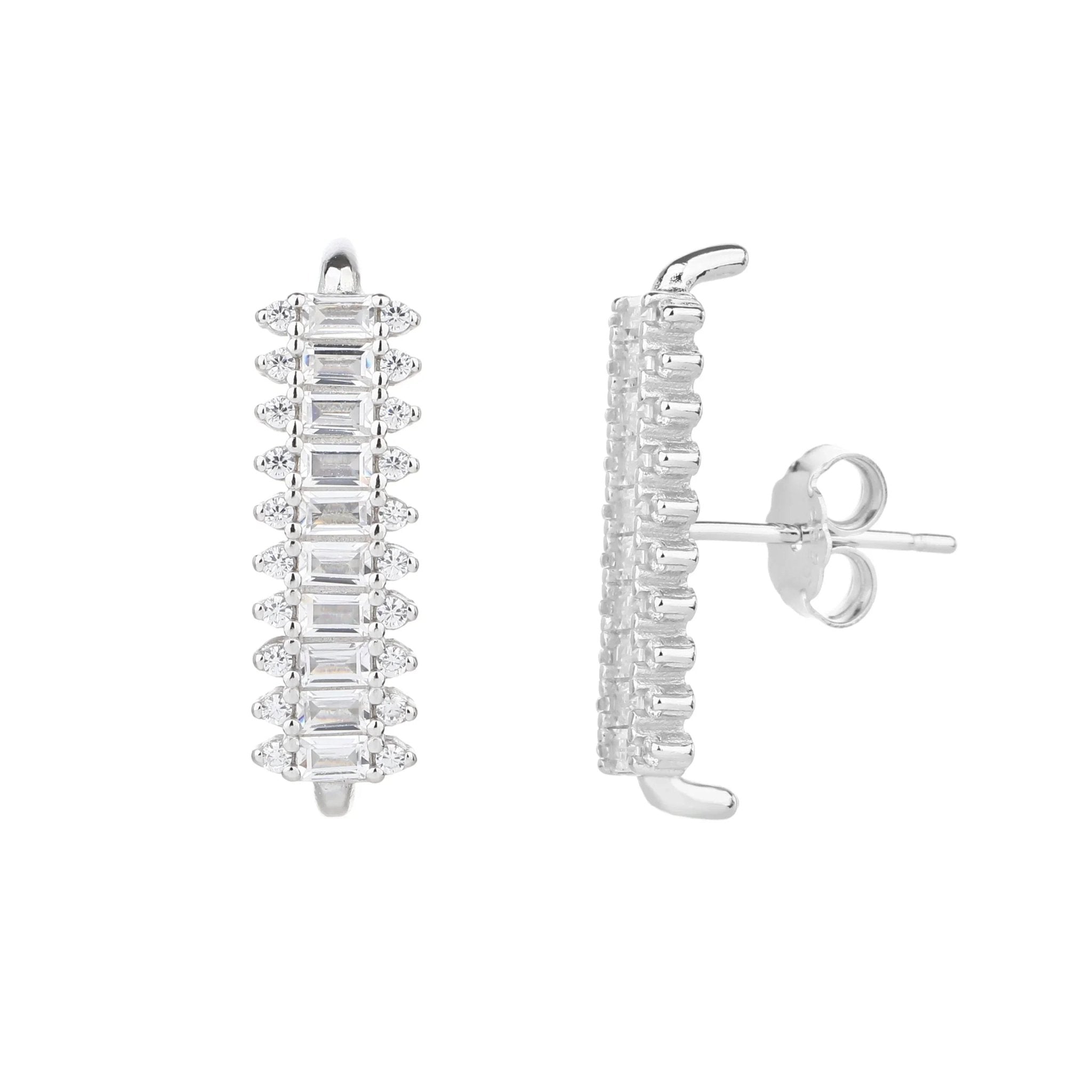 עגילי כסף 925 צמודים – מראה קלאסי ועדין - | Kalimira Jewelry | תכשיטי כסף Kalimira | إكسسوارات فضة Kalimira