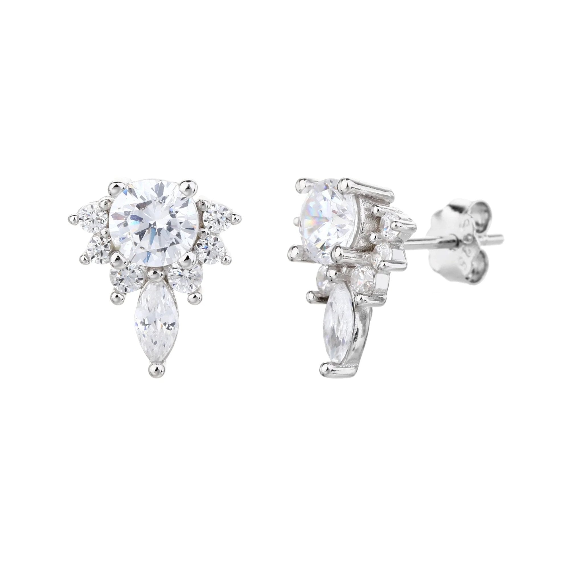 עגילי כסף 925 צמודים – מראה קלאסי ועדין - | Kalimira Jewelry | תכשיטי כסף Kalimira | إكسسوارات فضة Kalimira