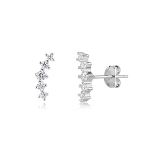 עגילי כסף 925 צמודים – מראה קלאסי ועדין - | Kalimira Jewelry | תכשיטי כסף Kalimira | إكسسوارات فضة Kalimira