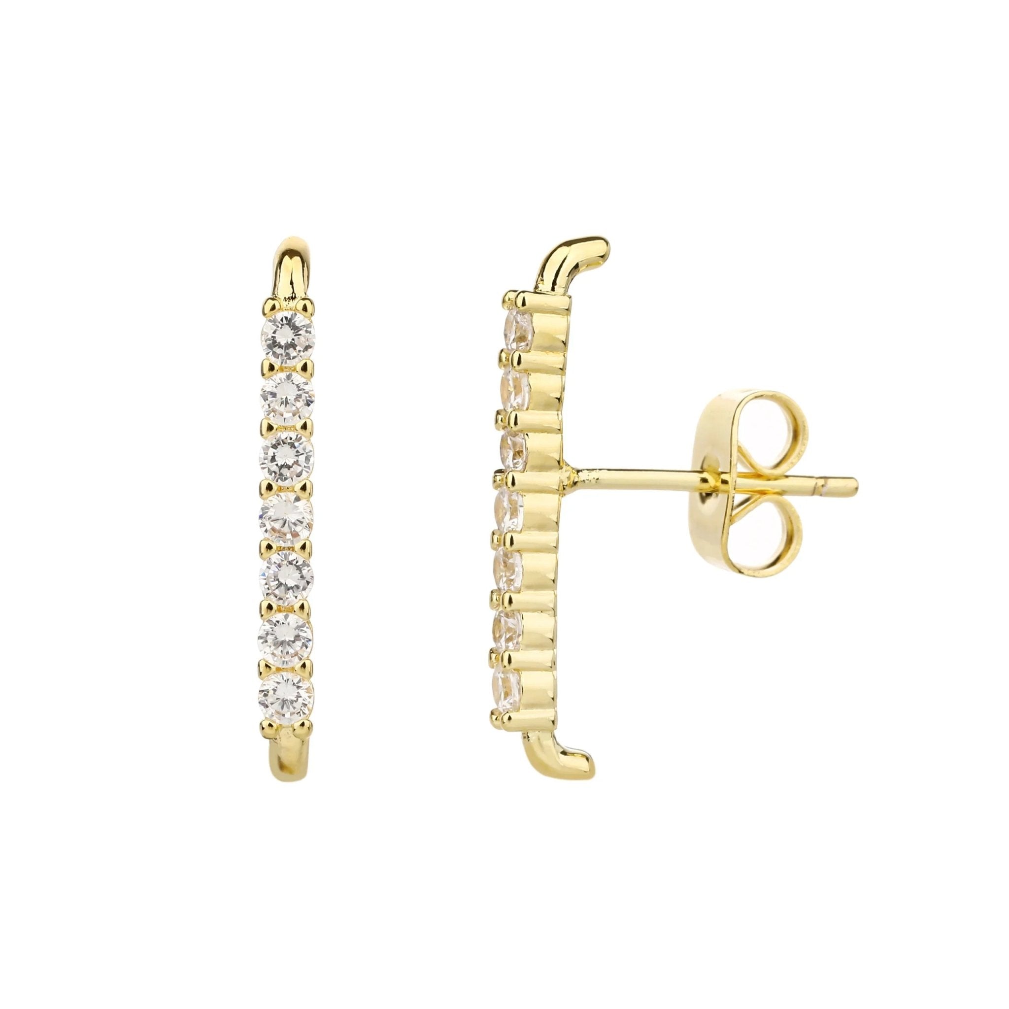 עגילי כסף 925 צמודים – מראה קלאסי ועדין - | Kalimira Jewelry | תכשיטי כסף Kalimira | إكسسوارات فضة Kalimira