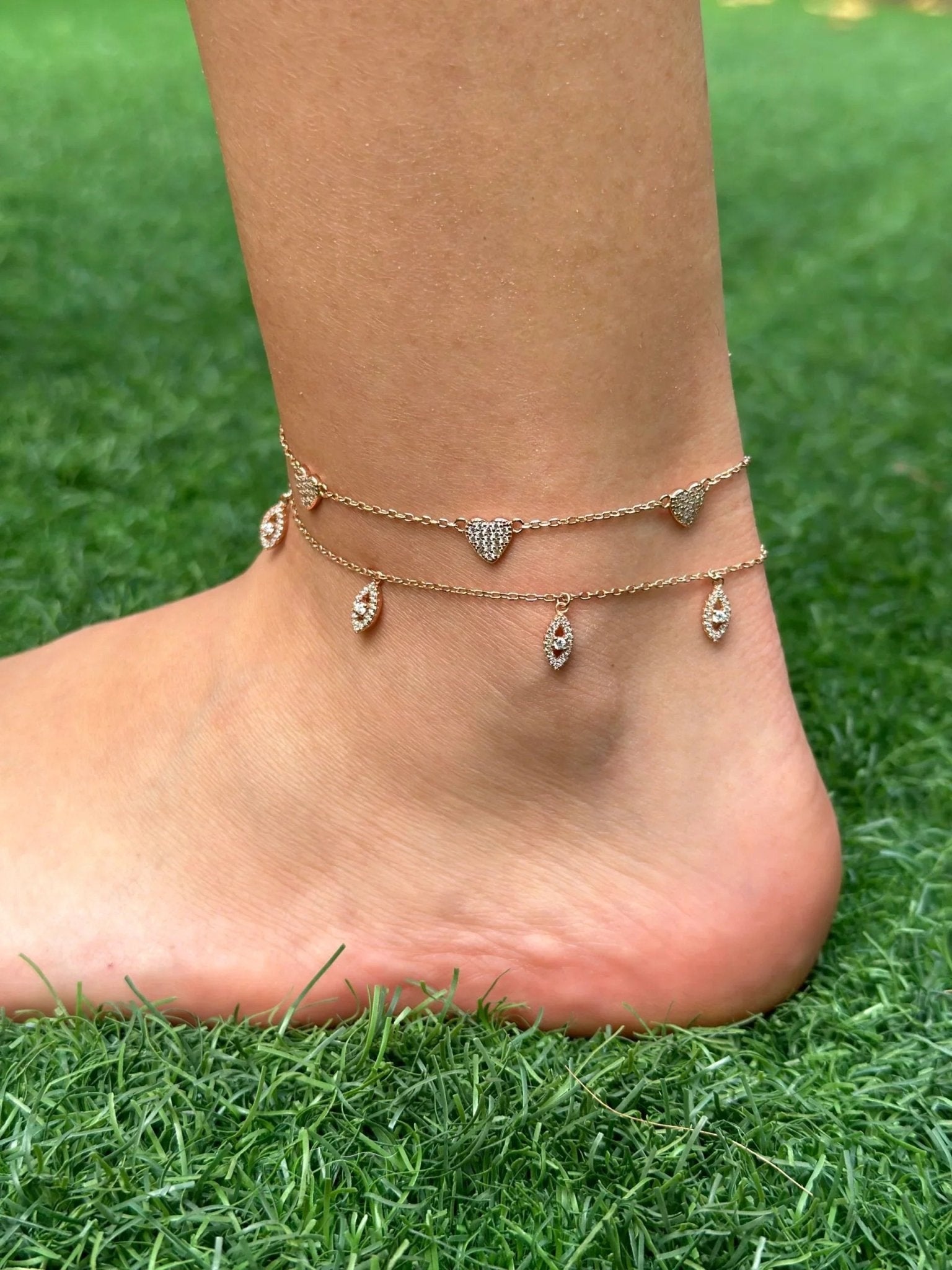 צמיד רגל כסף 925 עם תליון עדין – סטייל קיצי - | Kalimira Jewelry | תכשיטי כסף Kalimira | إكسسوارات فضة Kalimira