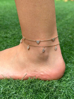 צמיד רגל כסף 925 עם תליון עדין – סטייל קיצי - | Kalimira Jewelry | תכשיטי כסף Kalimira | إكسسوارات فضة Kalimira