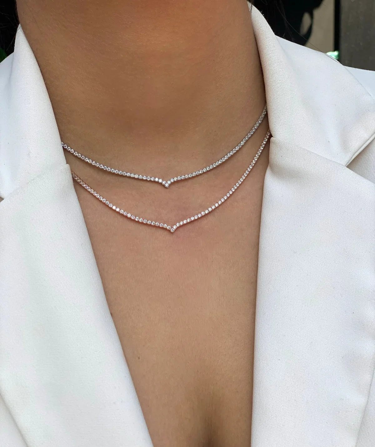 שרשרת קולר טניס כסף 925 – זוהר נשי - | Kalimira Jewelry | תכשיטי כסף Kalimira | إكسسوارات فضة Kalimira