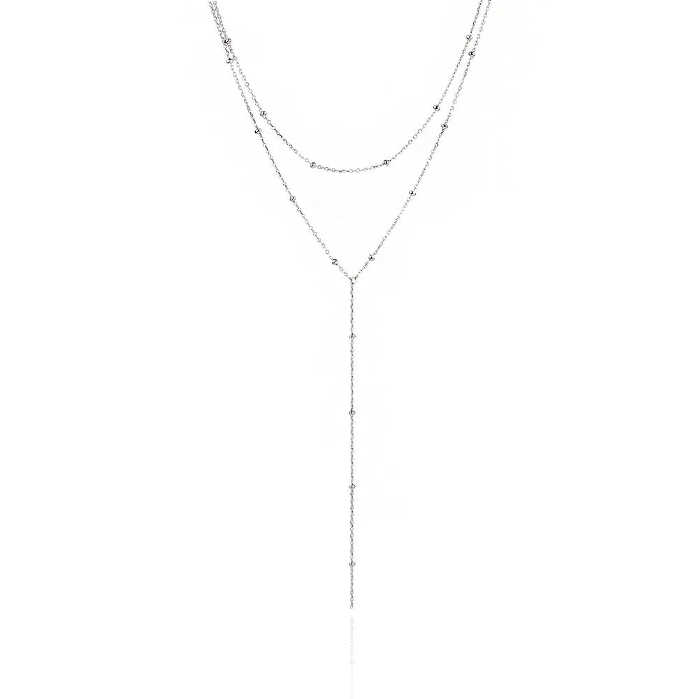 שרשרת עניבה נופלת כסף 925 – אלגנטיות מודרנית - | Kalimira Jewelry | תכשיטי כסף Kalimira | إكسسوارات فضة Kalimira