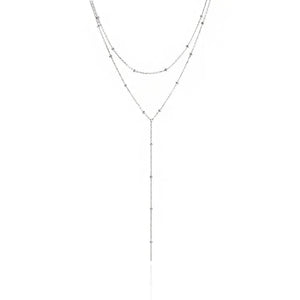 שרשרת עניבה נופלת כסף 925 – אלגנטיות מודרנית - | Kalimira Jewelry | תכשיטי כסף Kalimira | إكسسوارات فضة Kalimira