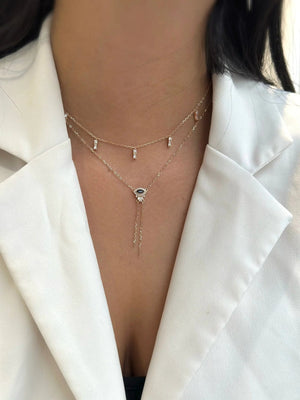 שרשרת עניבה נופלת כסף 925 – אלגנטיות מודרנית - | Kalimira Jewelry | תכשיטי כסף Kalimira | إكسسوارات فضة Kalimira