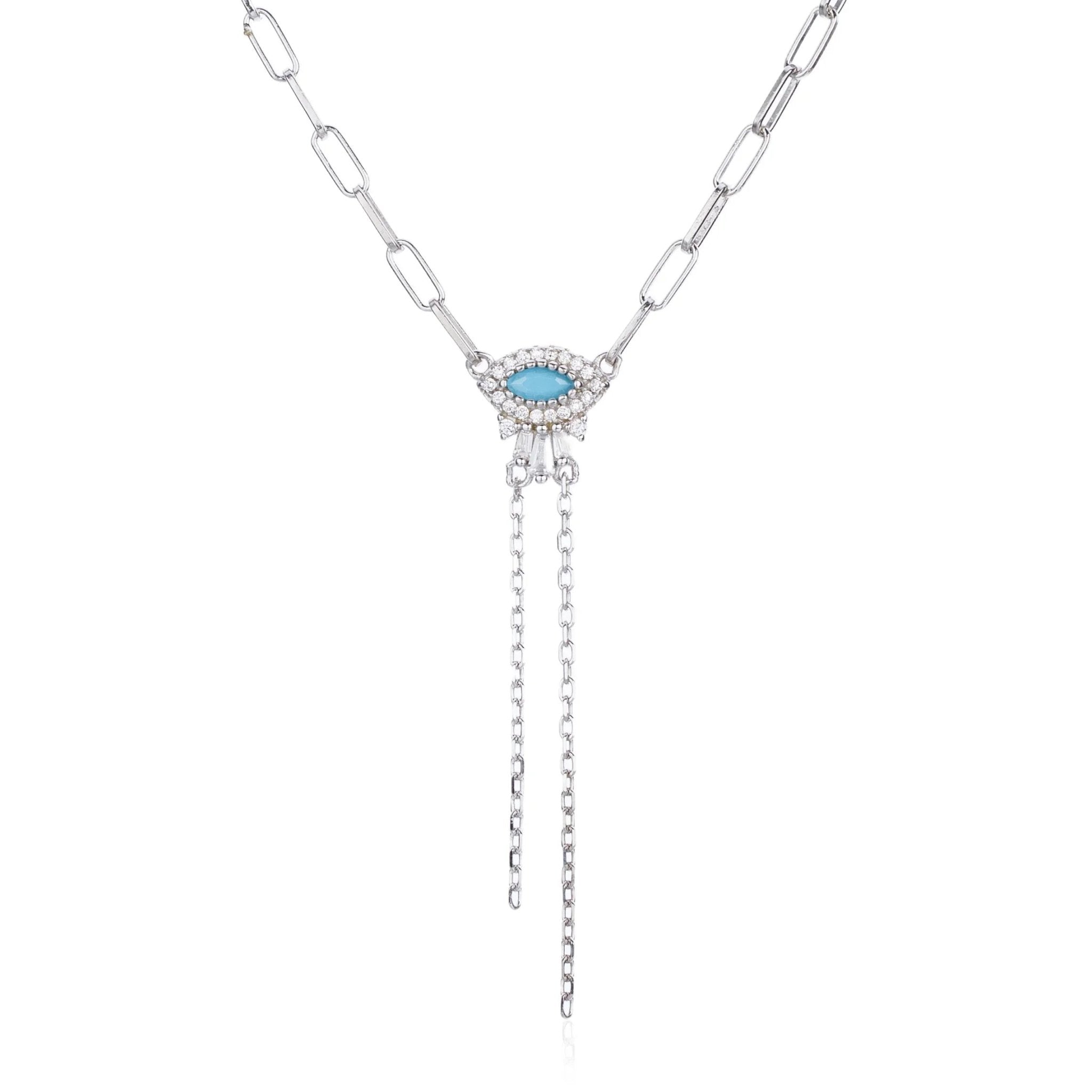 שרשרת עניבה נופלת כסף 925 – אלגנטיות מודרנית - | Kalimira Jewelry | תכשיטי כסף Kalimira | إكسسوارات فضة Kalimira