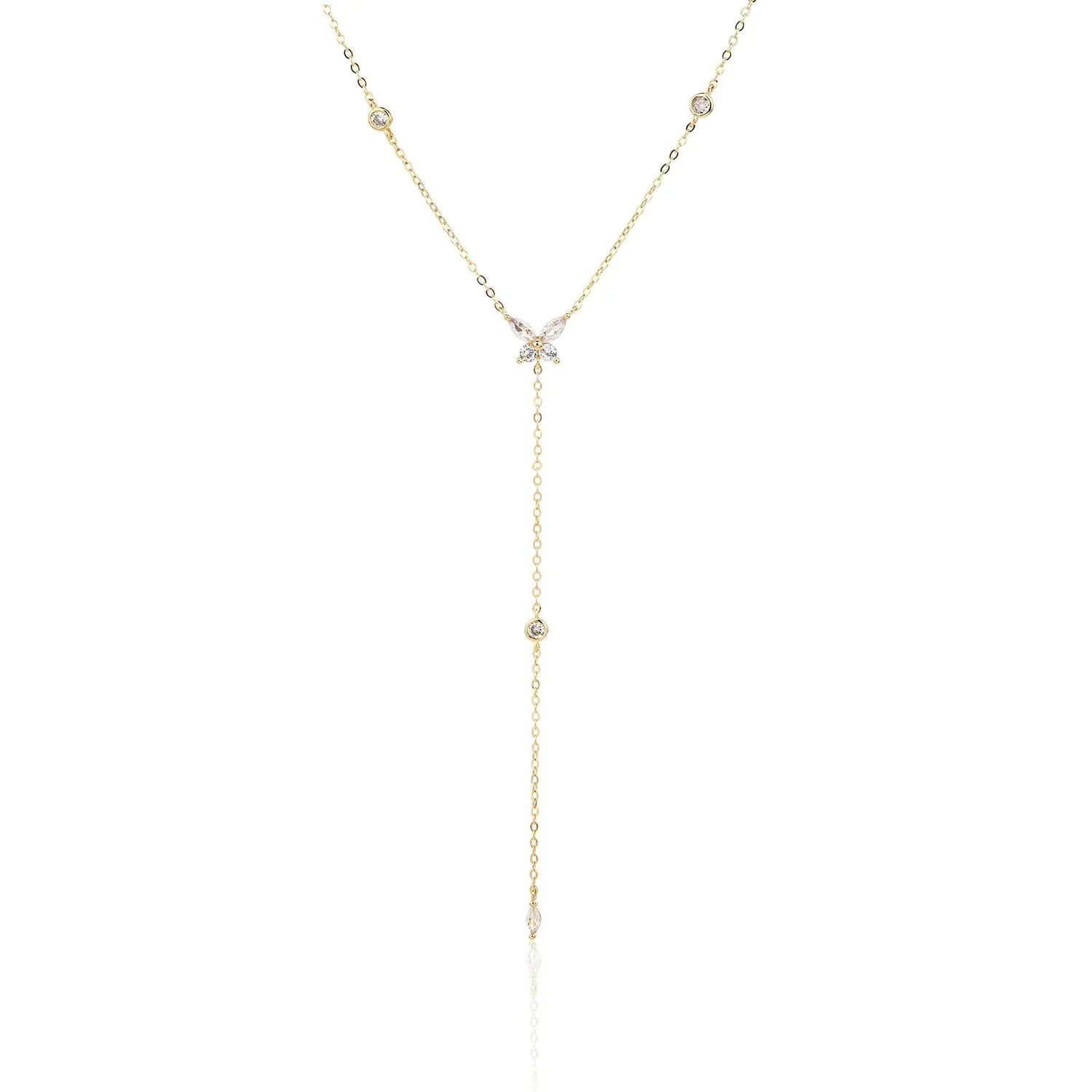 שרשרת עניבה נופלת כסף 925 – אלגנטיות מודרנית - | Kalimira Jewelry | תכשיטי כסף Kalimira | إكسسوارات فضة Kalimira