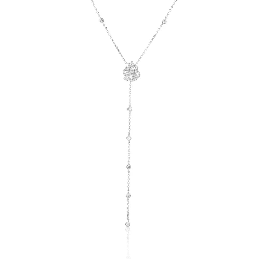 שרשרת עניבה נופלת כסף 925 – אלגנטיות מודרנית - | Kalimira Jewelry | תכשיטי כסף Kalimira | إكسسوارات فضة Kalimira