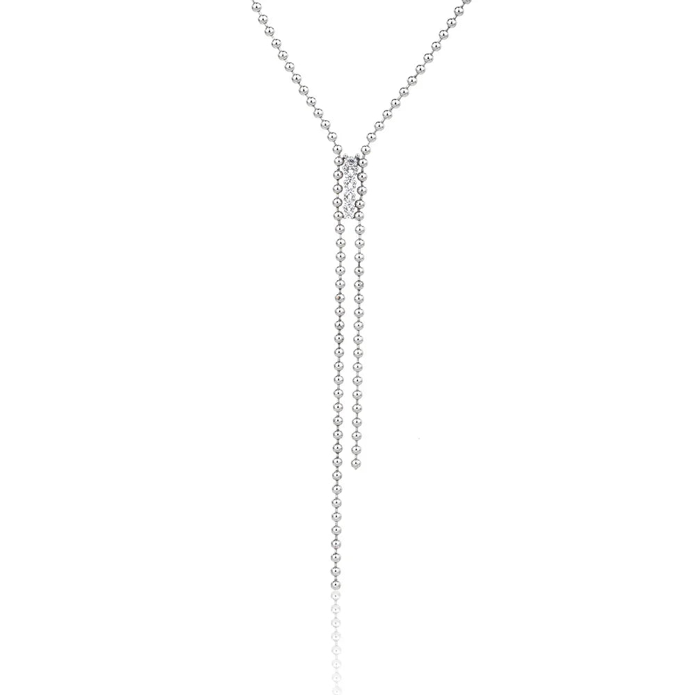 שרשרת עניבה נופלת כסף 925 – אלגנטיות מודרנית - | Kalimira Jewelry | תכשיטי כסף Kalimira | إكسسوارات فضة Kalimira